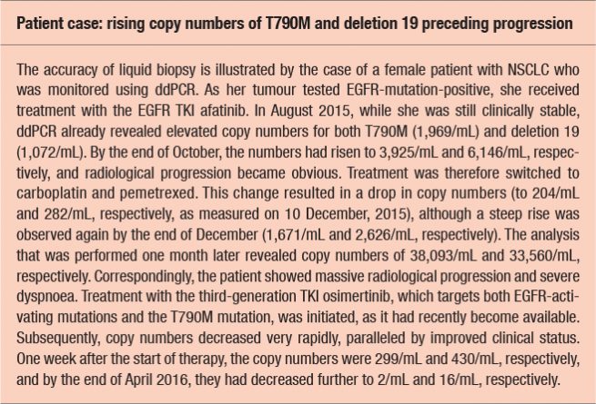 Patient case: rising copy numbers of T790M and deletion 19 preceding progression