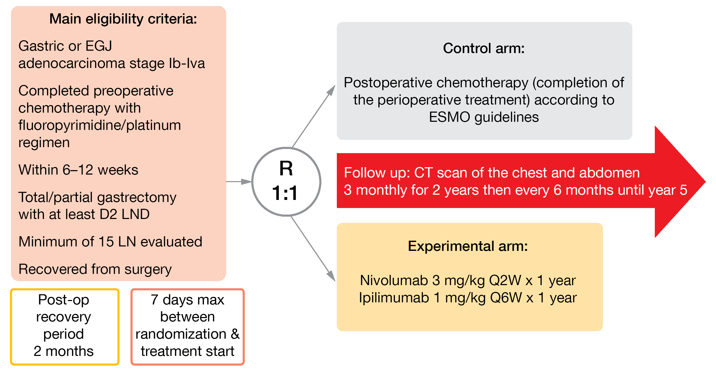 Figure 3: Design of the EORTC 1707 VESTIGE trial